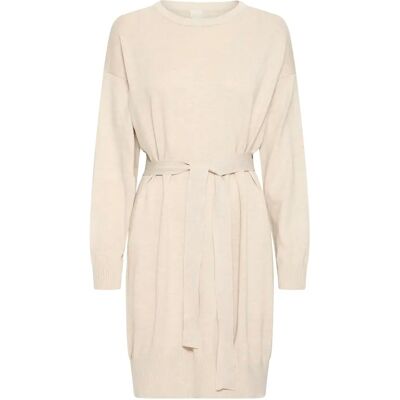 Pulloverkleid Damen Ichi IHLuls Beige M Femme Pulloverkleid Damen Ichi IHLuls Beige M Femme