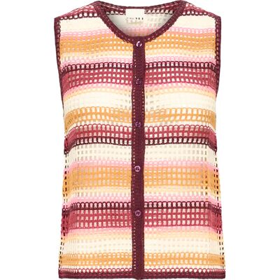 Ärmelloser Pullover Damen Ichi Oriana Blanc M Femme Ärmelloser Pullover Damen Ichi Oriana Blanc M Femme