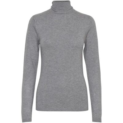 Rollkragenpullover Damen Ichi Mafa Gris M Femme Rollkragenpullover Damen Ichi Mafa Gris M Femme