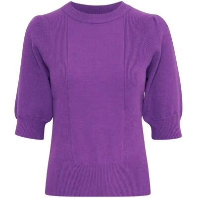 Pullover mit kurzen Ärmeln, Damen Ichi Boston Violet XL Femme Pullover mit kurzen Ärmeln, Damen Ichi Boston Violet XL Femme