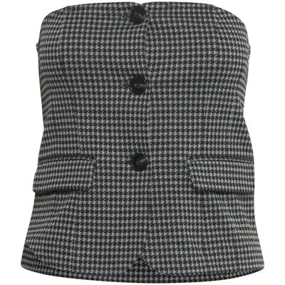 Korsett Damen Ichi Kate Houndstooth Noir L Femme Korsett Damen Ichi Kate Houndstooth Noir L Femme