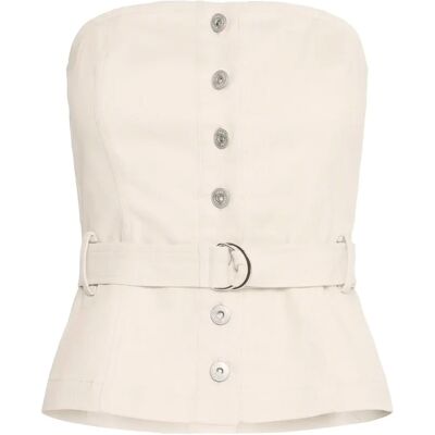 Damen-Bustier mit Gürtel Ichi Carolinas Beige 36 Femme Damen-Bustier mit Gürtel Ichi Carolinas Beige 36 Femme