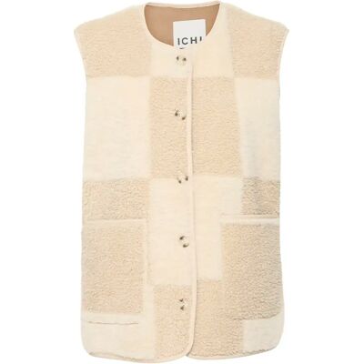 Ärmelloser Cardigan für Frauen Ichi Tonza Beige M Femme Ärmelloser Cardigan für Frauen Ichi Tonza Beige M Femme