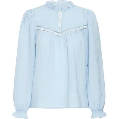 Langärmelige Bluse, Damen Ichi Sassy Bleu 40 Femme Langärmelige Bluse, Damen Ichi Sassy Bleu 40 Femme