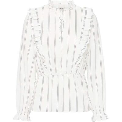 Langärmelige Bluse, Damen Ichi Ollie Blanc 40 Femme Langärmelige Bluse, Damen Ichi Ollie Blanc 40 Femme