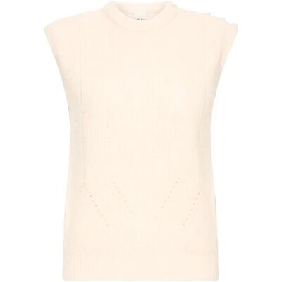 Ärmelloser Pullover Damen Ichi Povoke WA5 Blanc XS Femme Ärmelloser Pullover Damen Ichi Povoke WA5 Blanc XS Femme
