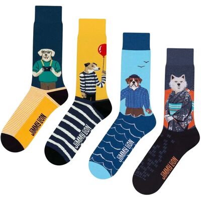 Socken Jimmy Lion Dog Days (x4) Multicolore 36/40 Mixte Socken Jimmy Lion Dog Days (x4) Multicolore 36/40 Mixte