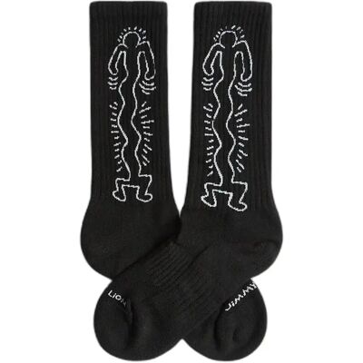 Socken Jimmy Lion Keith Haring Dancer Noir 36/40 Mixte Socken Jimmy Lion Keith Haring Dancer Noir 36/40 Mixte