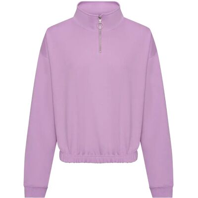 Sweatshirt 1/2 Zip Women Just Hoods Violet XL Femme Sweatshirt 1/2 Zip Women Just Hoods Violet XL Femme