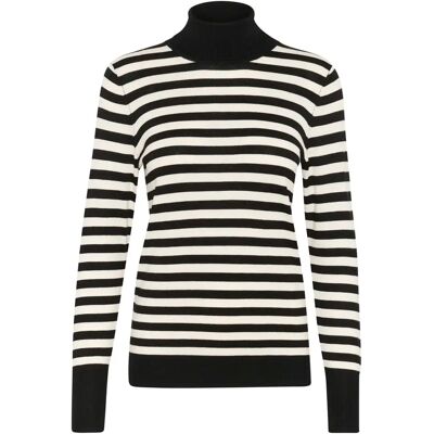 Rollkragenpullover Damen KAFFE Lizza Striped Noir 2XL Femme Rollkragenpullover Damen KAFFE Lizza Striped Noir 2XL Femme