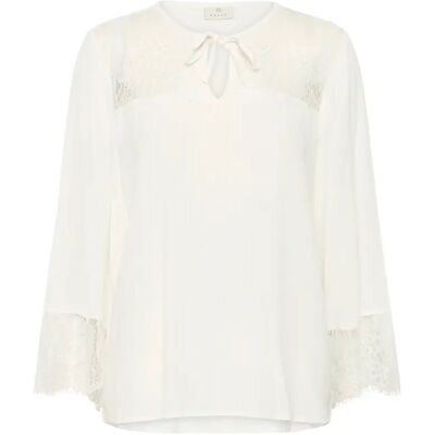 Langärmelige Bluse, Damen KAFFE April Lace Blanc 40 Femme Langärmelige Bluse, Damen KAFFE April Lace Blanc 40 Femme