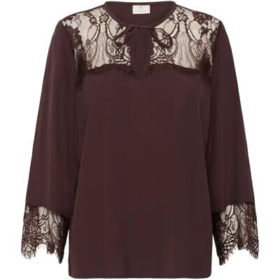 Langärmelige Bluse, Damen KAFFE April Lace Rouge 40 Femme Langärmelige Bluse, Damen KAFFE April Lace Rouge 40 Femme