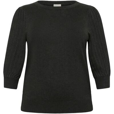 Pullover mit 3/4-Ärmeln, Damen KAFFE Curve Loni Gris M Femme Pullover mit 3/4-Ärmeln, Damen KAFFE Curve Loni Gris M Femme