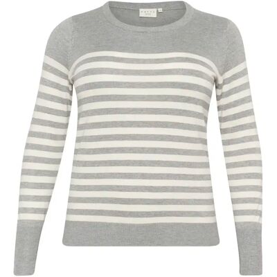 Gestreifter Strickpullover für Damen KAFFE Curve Lizzy Gris M Femme Gestreifter Strickpullover für Damen KAFFE Curve Lizzy Gris M Femme