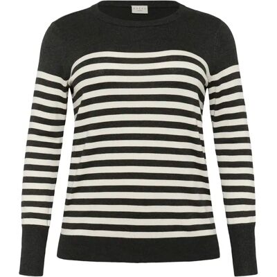 Gestreifter Strickpullover für Damen KAFFE Curve Lizzy Gris M Femme Gestreifter Strickpullover für Damen KAFFE Curve Lizzy Gris M Femme