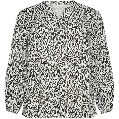 Langärmelige Bluse, Damen KAFFE Curve Mahlena Blanc 44 Femme Langärmelige Bluse, Damen KAFFE Curve Mahlena Blanc 44 Femme