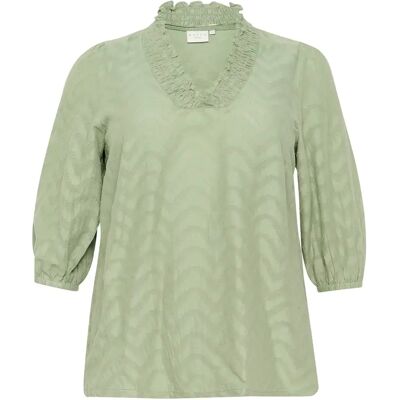 Langärmelige Bluse, Damen KAFFE Curve Vitana Vert 48 Femme Langärmelige Bluse, Damen KAFFE Curve Vitana Vert 48 Femme