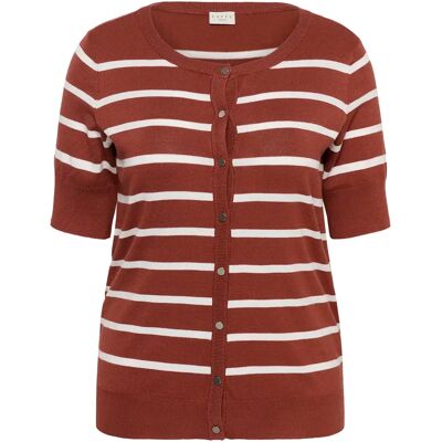 Damen Kurzarm-Cardigan KAFFE Curve Lizzy Marron S Femme Damen Kurzarm-Cardigan KAFFE Curve Lizzy Marron S Femme