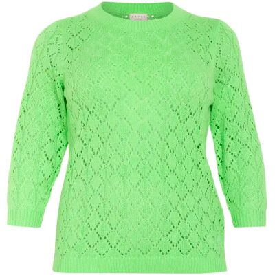 Pullover mit 3/4-Ärmeln, Damen KAFFE Curve Mika Vert M Femme Pullover mit 3/4-Ärmeln, Damen KAFFE Curve Mika Vert M Femme