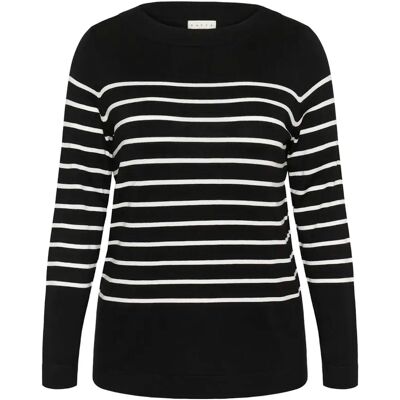 Streifen Boot-Ausschnitt Pullover Damen KAFFE Curve Lizzy NO Noir XL Femme Streifen Boot-Ausschnitt Pullover Damen KAFFE Curve Lizzy NO Noir XL Femme