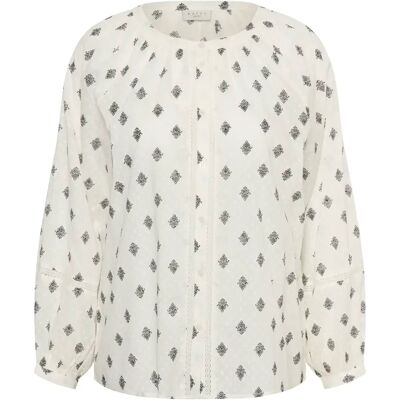 Langarmshirt Damen KAFFE Curve Wily Blanc 46 Femme Langarmshirt Damen KAFFE Curve Wily Blanc 46 Femme