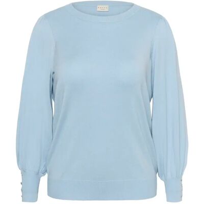 Pullover mit Rundhalsausschnitt Damen KAFFE Curve Lizzy Bleu L Femme Pullover mit Rundhalsausschnitt Damen KAFFE Curve Lizzy Bleu L Femme