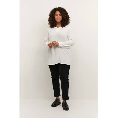 Damen Bluse mit langen Ärmeln KAFFE Curve Ami Blanc 52 Femme Damen Bluse mit langen Ärmeln KAFFE Curve Ami Blanc 52 Femme