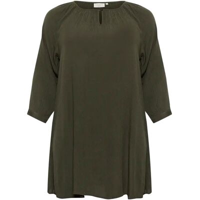 Damen Tunika mit 3/4-Ärmeln KAFFE Curve Ami Vert 50 Femme Damen Tunika mit 3/4-Ärmeln KAFFE Curve Ami Vert 50 Femme