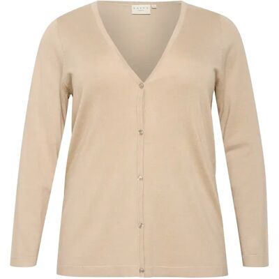 Damen Cardigan mit Knöpfen KAFFE Curve Farsia Beige S Femme Damen Cardigan mit Knöpfen KAFFE Curve Farsia Beige S Femme