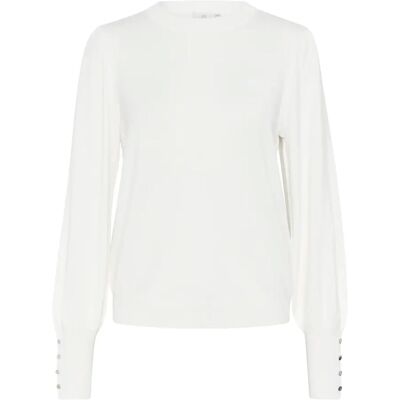 Pullover mit Rundhalsausschnitt und Knöpfen für Frauen KAFFE Lizza Beige 2XL Femme Pullover mit Rundhalsausschnitt und Knöpfen für Frauen KAFFE Lizza Beige 2XL Femme