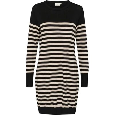 Gestreiftes Damen-Strickkleid KAFFE Astrid Noir M Femme Gestreiftes Damen-Strickkleid KAFFE Astrid Noir M Femme