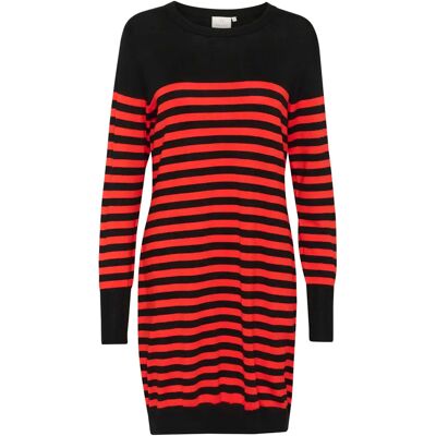 Gestreiftes Damen-Strickkleid KAFFE Astrid Noir M Femme Gestreiftes Damen-Strickkleid KAFFE Astrid Noir M Femme