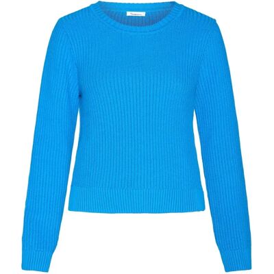 Pullover mit Rundhalsausschnitt Damen KnowledgeCotton Apparel Knitted OCS/Vegan Bleu M Femme Pullover mit Rundhalsausschnitt Damen KnowledgeCotton Apparel Knitted OCS/Vegan Bleu M Femme