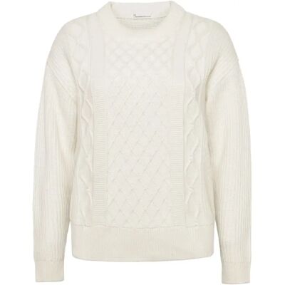 Pullover Damen KnowledgeCotton Apparel Blanc L Femme Pullover Damen KnowledgeCotton Apparel Blanc L Femme