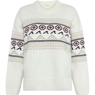 Pullover mit Rundhalsausschnitt Damen KnowledgeCotton Apparel Blanc XS Femme Pullover mit Rundhalsausschnitt Damen KnowledgeCotton Apparel Blanc XS Femme