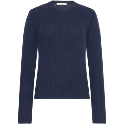 Ripp-Pullover aus Merinowolle Damen KnowledgeCotton Apparel RWS Bleu XS Femme Ripp-Pullover aus Merinowolle Damen KnowledgeCotton Apparel RWS Bleu XS Femme