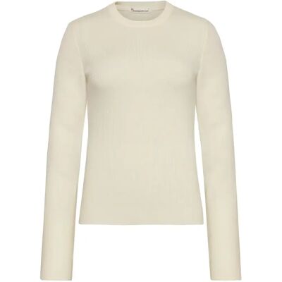 Ripp-Pullover aus Merinowolle Damen KnowledgeCotton Apparel RWS Blanc L Femme Ripp-Pullover aus Merinowolle Damen KnowledgeCotton Apparel RWS Blanc L Femme
