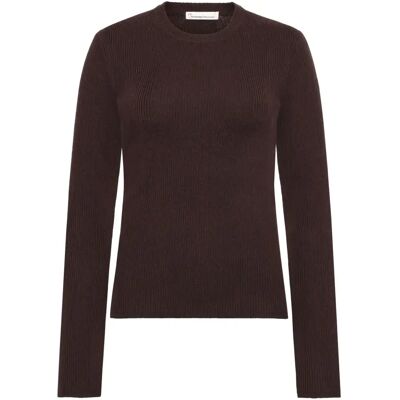Ripp-Pullover aus Merinowolle Damen KnowledgeCotton Apparel RWS Marron L Femme Ripp-Pullover aus Merinowolle Damen KnowledgeCotton Apparel RWS Marron L Femme