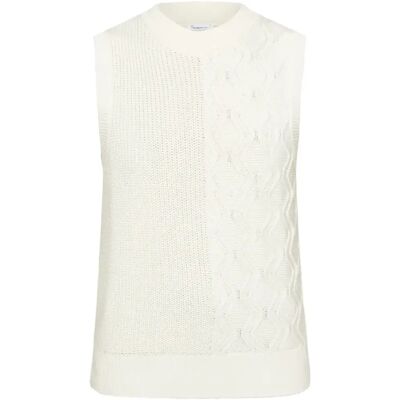 Ärmelloser Pullover Damen KnowledgeCotton Apparel Blanc M Femme Ärmelloser Pullover Damen KnowledgeCotton Apparel Blanc M Femme