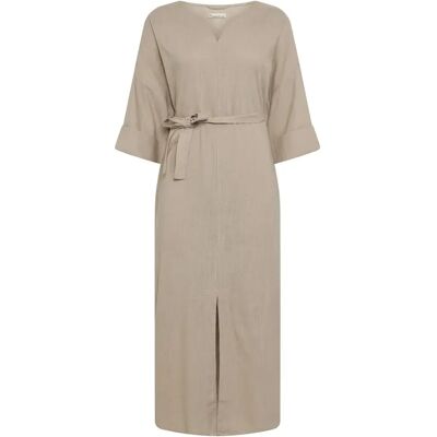 Kleid V-Ausschnitt Damen KnowledgeCotton Apparel Linen Gris XS Femme Kleid V-Ausschnitt Damen KnowledgeCotton Apparel Linen Gris XS Femme