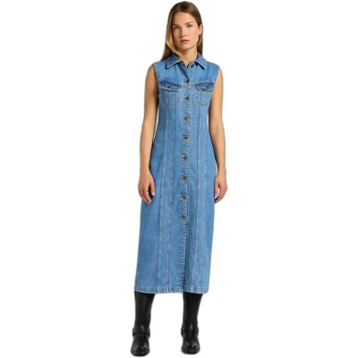 Slim-Jeans-Kleid lang Frau Lee Bleu S Femme Slim-Jeans-Kleid lang Frau Lee Bleu S Femme