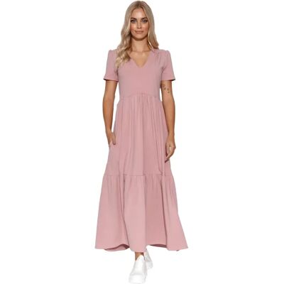 Lange V-Ausschnitt Strickkleid für Frauen Makadamia Rose 38 Femme Lange V-Ausschnitt Strickkleid für Frauen Makadamia Rose 38 Femme