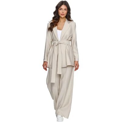 Damenanzugset mit Blazer und Hose Makadamia Beige 36 Femme Damenanzugset mit Blazer und Hose Makadamia Beige 36 Femme