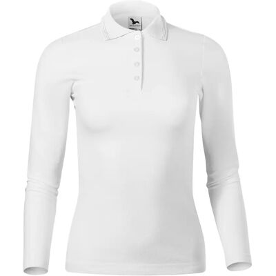 Langarm-Polo aus Piquématerial für Damen Malfini 231 Blanc M Femme Langarm-Polo aus Piquématerial für Damen Malfini 231 Blanc M Femme