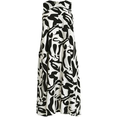 Ärmelloses Damenkleid aus bedruckter Viskose Mat Fashion Noir L/XL Femme Ärmelloses Damenkleid aus bedruckter Viskose Mat Fashion Noir L/XL Femme