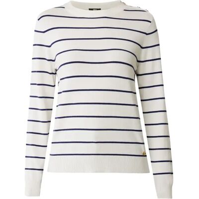 Gestreifter Pullover, Damen Mexx Blanc XL Femme Gestreifter Pullover, Damen Mexx Blanc XL Femme