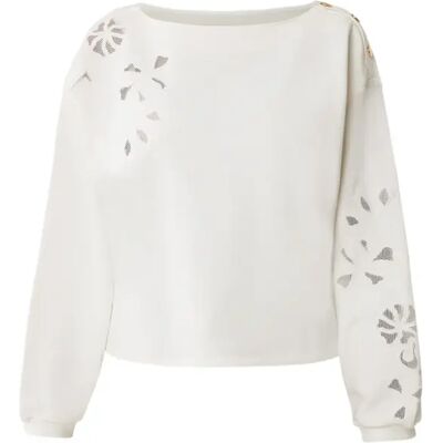 Damen-Sweatshirt mit besticktem U-Boot-Ausschnitt Mexx Blanc XL Femme Damen-Sweatshirt mit besticktem U-Boot-Ausschnitt Mexx Blanc XL Femme