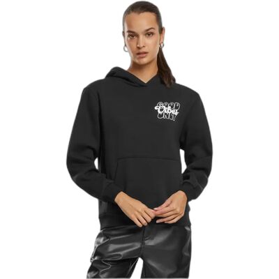Hoodie Damen Miss Tee Good Vibes Puff Noir XS Femme Hoodie Damen Miss Tee Good Vibes Puff Noir XS Femme