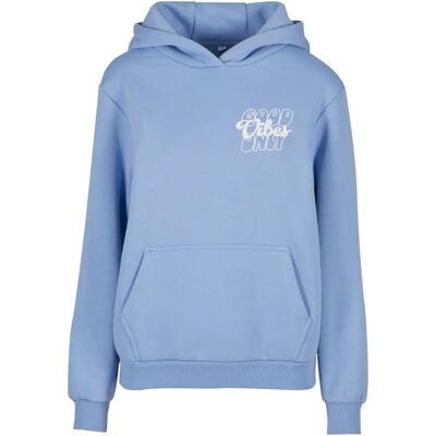 Hoodie Damen Miss Tee Good Vibes Puff Bleu 2XL Femme Hoodie Damen Miss Tee Good Vibes Puff Bleu 2XL Femme
