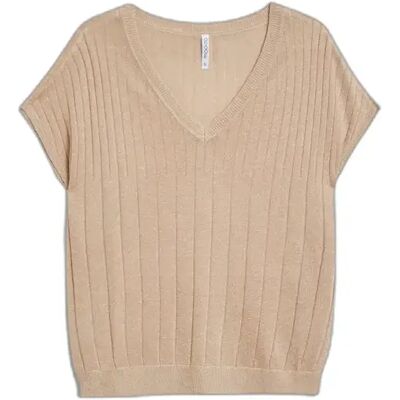 Ärmelloser Pullover Damen Moodo L-SW-4902 Beige L Femme Ärmelloser Pullover Damen Moodo L-SW-4902 Beige L Femme